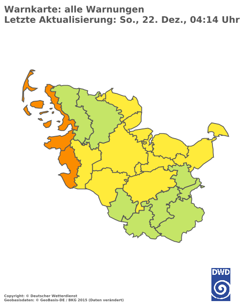 Aktuelle Wetterwarnungen für  Herzogtum Lauenburg
