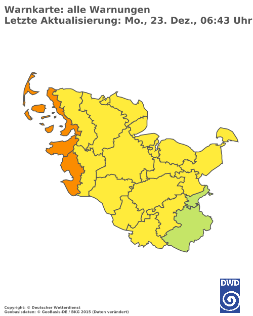 Aktuelle Wetterwarnungen für  Herzogtum Lauenburg