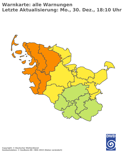 Aktuelle Wetterwarnungen für  Herzogtum Lauenburg