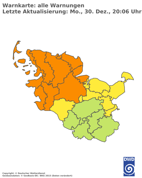 Aktuelle Wetterwarnungen für  Herzogtum Lauenburg