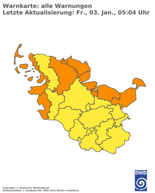 Aktuelle Wetterwarnungen für  Herzogtum Lauenburg