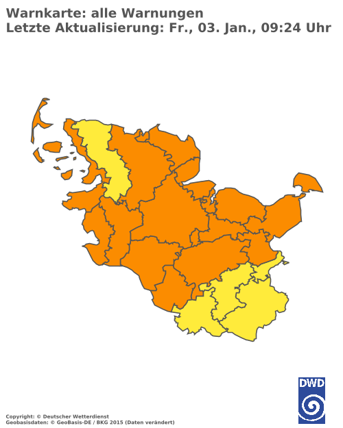 Aktuelle Wetterwarnungen für  Herzogtum Lauenburg