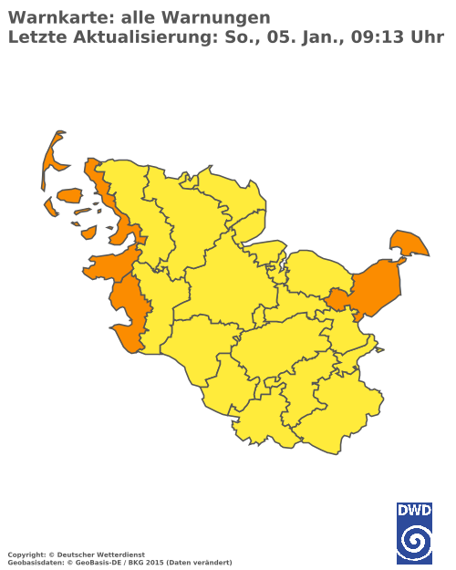 Aktuelle Wetterwarnungen für  Herzogtum Lauenburg