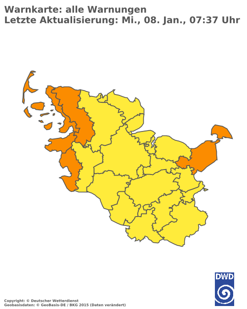 Aktuelle Wetterwarnungen für  Herzogtum Lauenburg