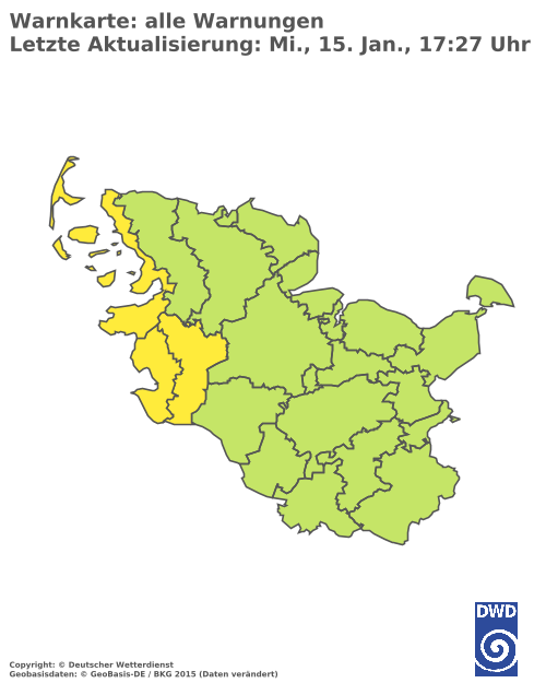 Aktuelle Wetterwarnungen für  Herzogtum Lauenburg